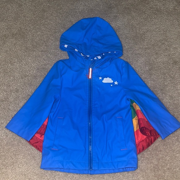 Cat & Jack Blue Raincoat with Cloud and Rainbow Design - Picture 2 of 4